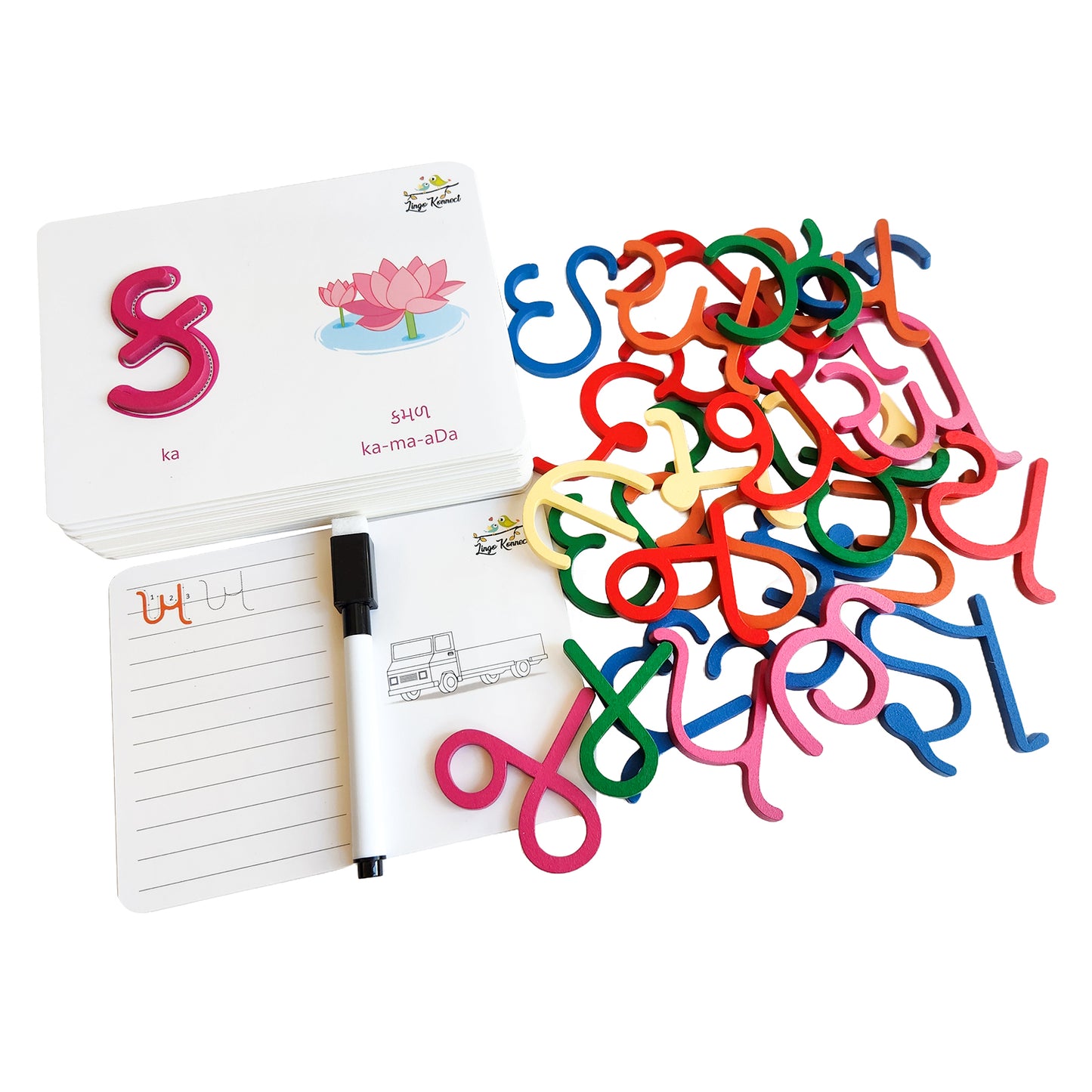 Gujarati Alphabet and Number Wooden Letter Puzzle